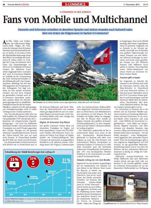 E-Commerce in der Schweiz - Internet World Business Nr. 28