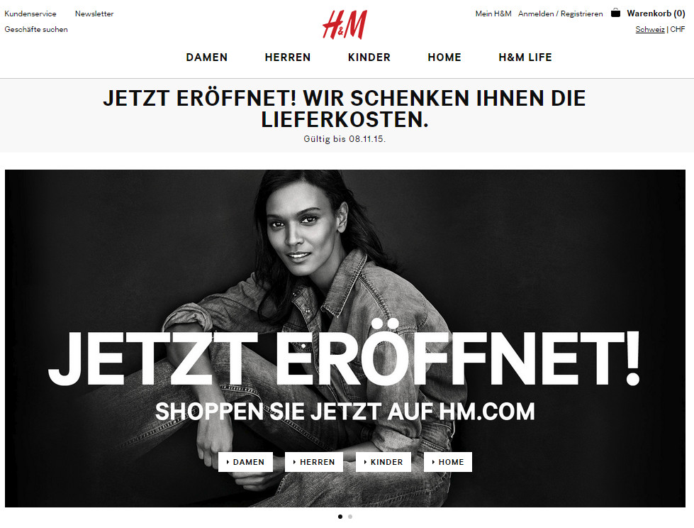 Onlineshop H&M Schweiz