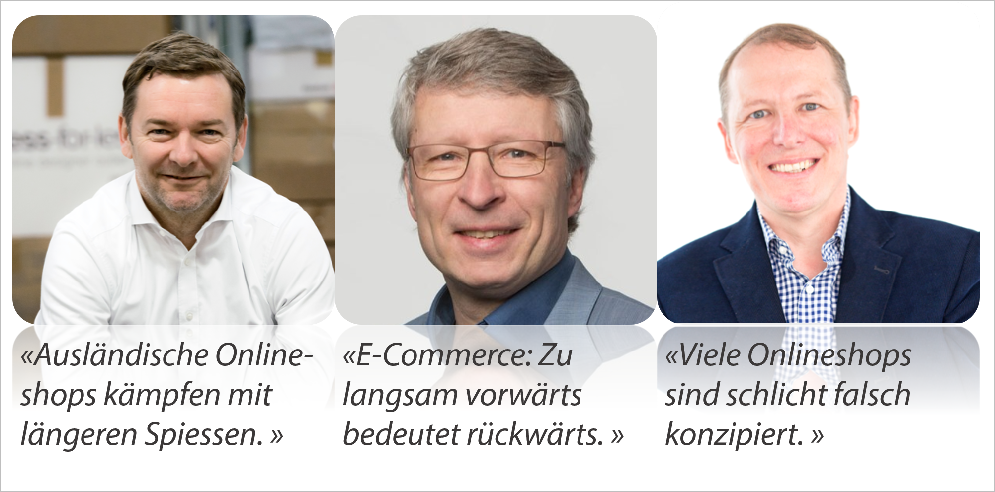Brennpunkt E-Commerce Schweiz der Netzwoche mit Patrick Kessler, Ralf Wölfle und Thomas Lang