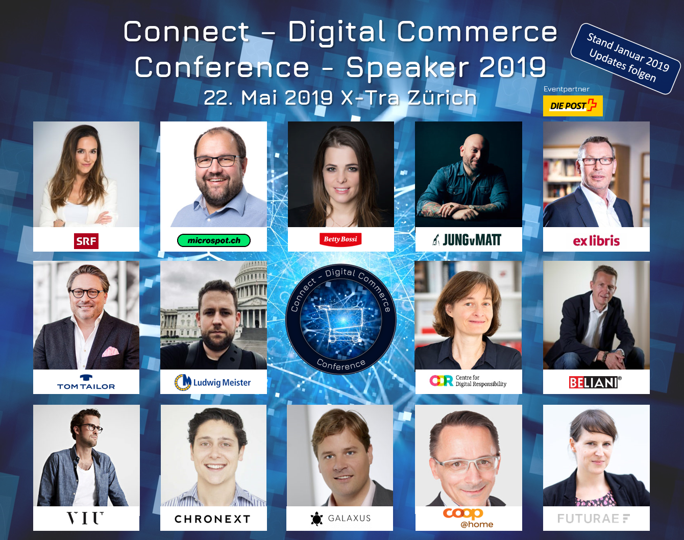 Speaker der Connect - Digital Commerce Conference 2019 - 22. Mai 2019 X-Tra Zürich - Stand: Januar 2019