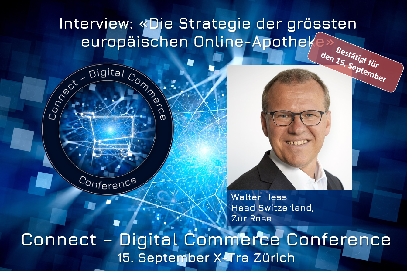 Walter Hess, Head Switzerland Zur Rose an der Connect - Digital Commerce Conference am 15. September 2020 im X-Tra in Zürich