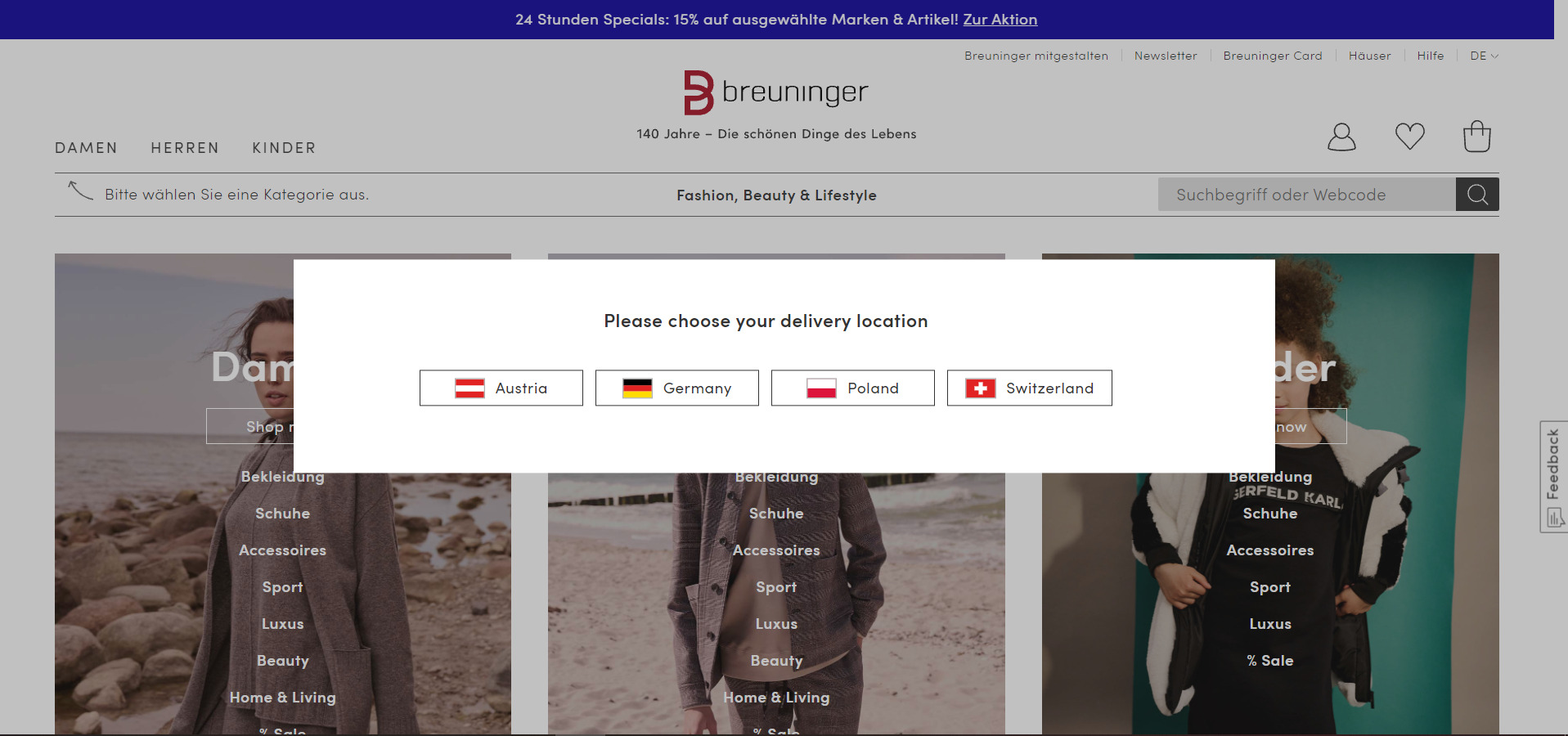 Breuninger expandiert Online - Stationär ist man nur in Deutschland präsent