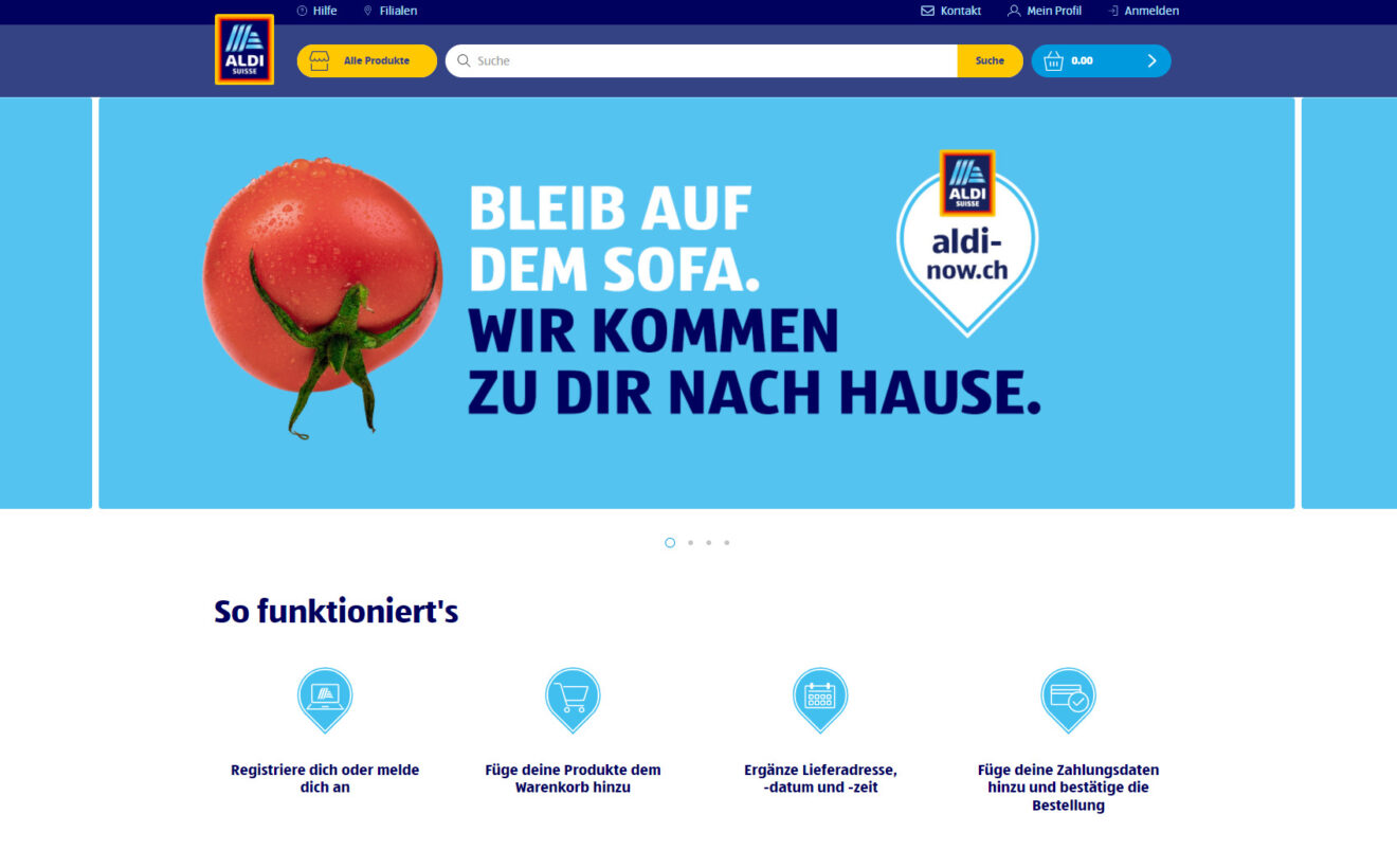 Aldi startet mit ALDI-now in den Schweizer E-Food